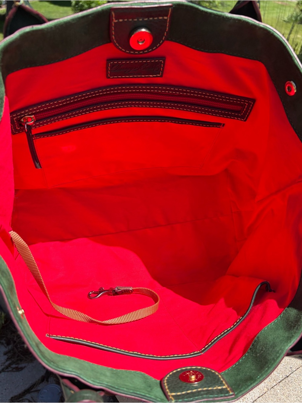 Dooney & Bourke Kristen Red Florentine Leather Tote Like New - Picture 7 of 17